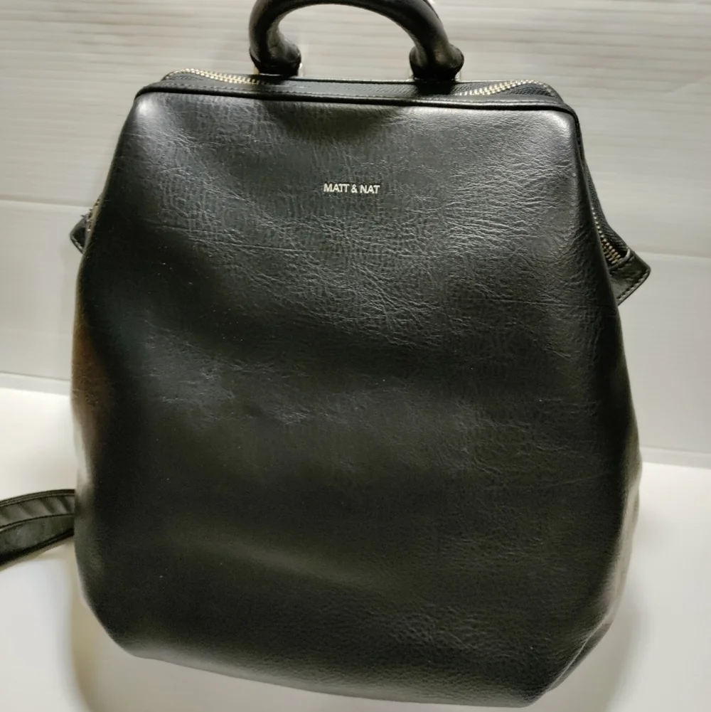 Vintage vignelli Vegan Leather BackpackMATT AND NAT